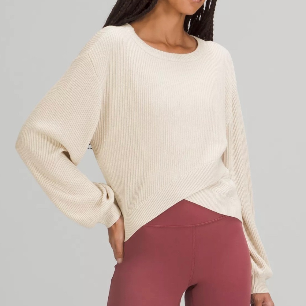 lululemon athletica Cream Crew Neck Sweater